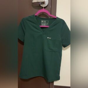 Figs British Racing Green Catarina Scrub Top